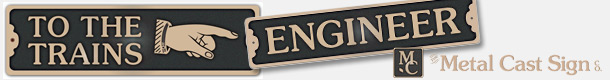metal train signs banner