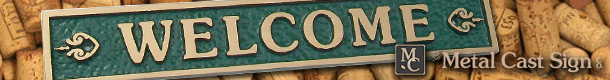 Welcome sign - cast bronze