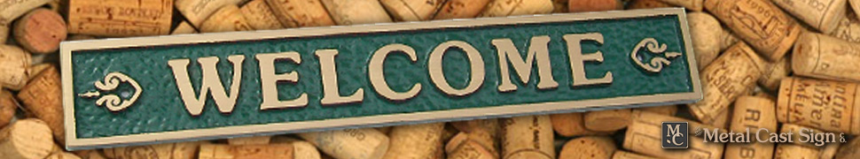 Distinctive cast metal signs for your boat, business or home. Metal Cast Signs - welcome sign bronze