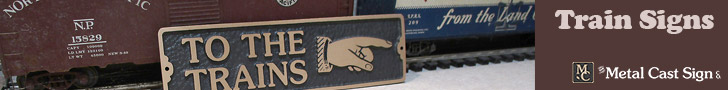 metal train signs banner