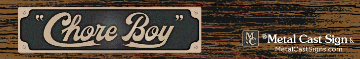 Chore Boy truck cartcast bronze sign