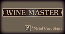 Wine Master bronze sign