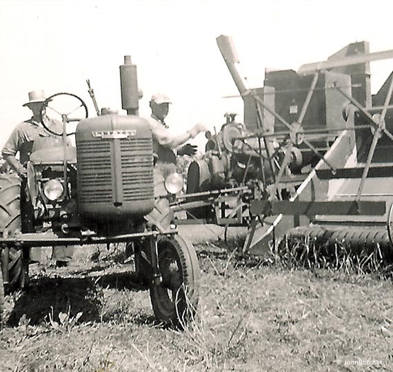 combining clover seed with allis chalmers combine and farmall a tractor