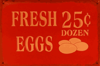 Fresh eggs sign