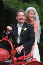 Wedding ride on Farmall A